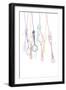 Hanging Cutlery Silhouettes-cienpies-Framed Art Print
