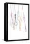 Hanging Cutlery Silhouettes-cienpies-Framed Stretched Canvas