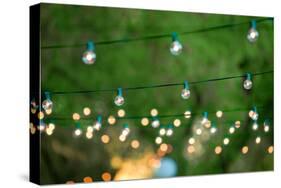 Hanging Decorative Christmas Lights For A Back Yard Party-imging-Stretched Canvas