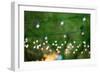 Hanging Decorative Christmas Lights For A Back Yard Party-imging-Framed Photographic Print