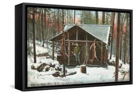 Hanging Deer by Adirondack Cabin, New York-null-Framed Stretched Canvas