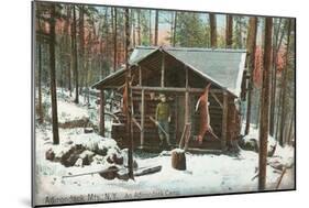Hanging Deer by Adirondack Cabin, New York-null-Mounted Art Print