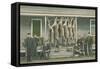 Hanging Deer Carcasses with Hunters-null-Framed Stretched Canvas