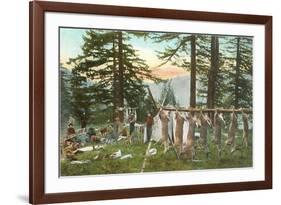 Hanging Deer-null-Framed Art Print