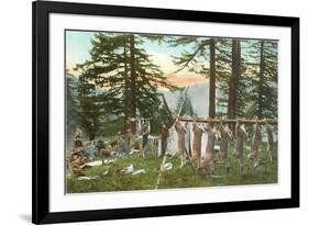 Hanging Deer-null-Framed Art Print