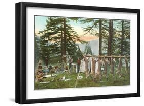 Hanging Deer-null-Framed Art Print