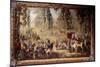 Hanging Depicting the Hunts of Louis Xvi: the Meeting at the Crossroads of the King's Well in Compi-Jean-Baptiste Oudry-Mounted Giclee Print