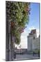 Hanging Flowers in Windsor High Street with Windsor Castle in the Background-Charlie Harding-Mounted Photographic Print