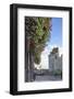 Hanging Flowers in Windsor High Street with Windsor Castle in the Background-Charlie Harding-Framed Photographic Print