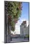 Hanging Flowers in Windsor High Street with Windsor Castle in the Background-Charlie Harding-Mounted Photographic Print