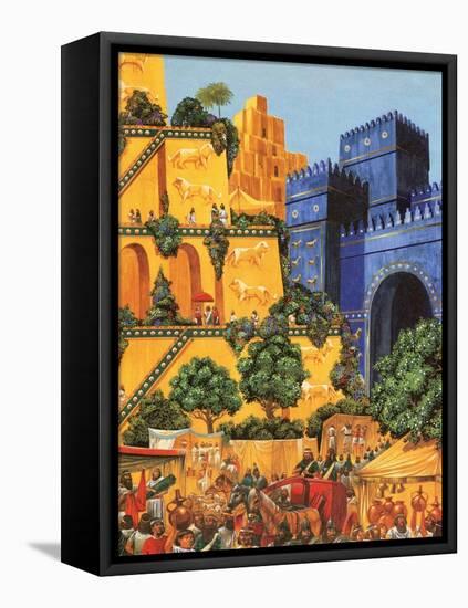 Hanging Gardens of Babylon-Richard Hook-Framed Stretched Canvas