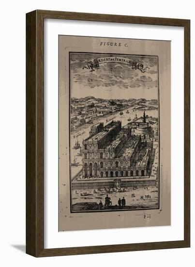 Hanging Gardens of Semiramis, 1683-Alain Manesson Mallet-Framed Giclee Print