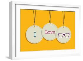 Hanging I Love Hipsters Badges-cienpies-Framed Art Print