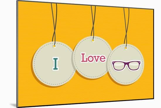 Hanging I Love Hipsters Badges-cienpies-Mounted Art Print