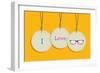 Hanging I Love Hipsters Badges-cienpies-Framed Premium Giclee Print