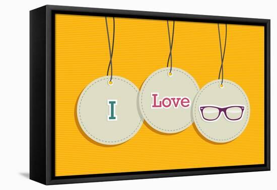 Hanging I Love Hipsters Badges-cienpies-Framed Stretched Canvas