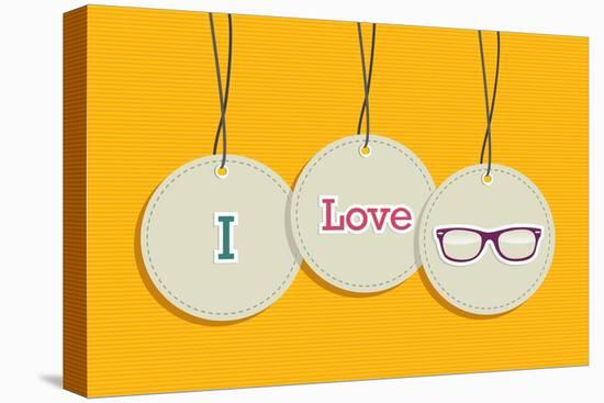 Hanging I Love Hipsters Badges-cienpies-Stretched Canvas