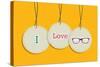 Hanging I Love Hipsters Badges-cienpies-Stretched Canvas