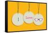 Hanging I Love Hipsters Badges-cienpies-Framed Stretched Canvas