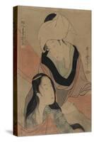 Hanging Laundry to Dry-Kitagawa Utamaro-Stretched Canvas