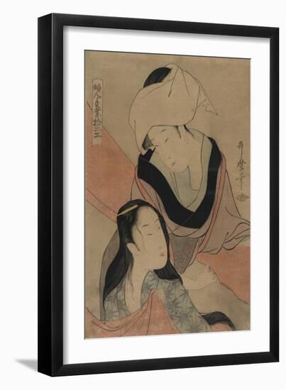 Hanging Laundry to Dry-Kitagawa Utamaro-Framed Art Print