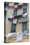 Hanging Laundry, Ventimiglia, Medieval, Old Town, Liguria, Imperia Province, Italy, Europe-Wendy Connett-Stretched Canvas