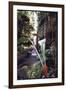 Hanging Liana Vines Frame Waterfall Tumbling Into Emerald Pool-John Dominis-Framed Photographic Print