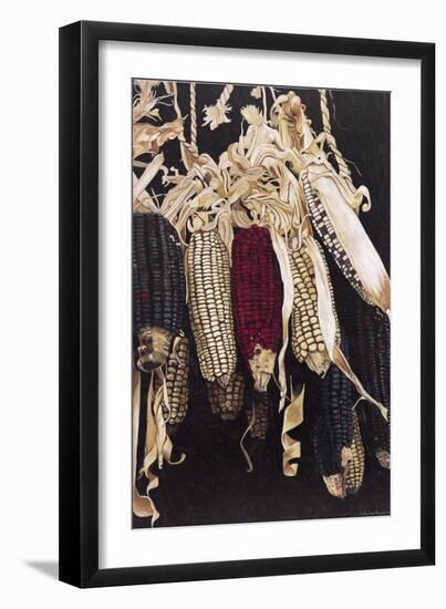 Hanging Maize Cobs, 2005-Pedro Diego Alvarado-Framed Premium Giclee Print