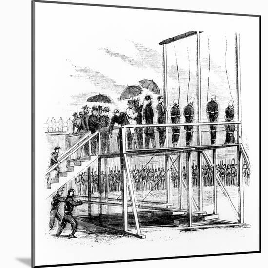 Hanging of the Lincoln assassination conspirators, Washington DC, USA, 7th July, 1865-Unknown-Mounted Giclee Print