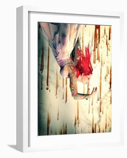 Hanging Red-Winter Wolf Studios-Framed Photographic Print