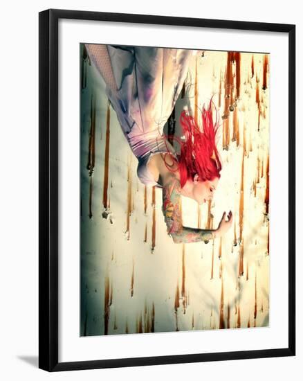 Hanging Red-Winter Wolf Studios-Framed Photographic Print