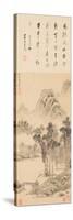 Hanging Scroll: A Quiet River at the Foot of Misty Mountains, Early 16Th Century (Ink on Paper)-Wan Ma-Stretched Canvas