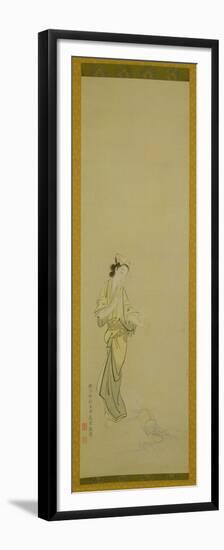 Hanging Scroll: Chiyono Sees the Moon in Spilled Water, 1772 (Ink & Light Colours on Paper)-Maruyama Okyo-Framed Premium Giclee Print