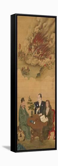 Hanging Scroll Depicting 'A Meeting of Japan, China and the West'-Shiba Kokan-Framed Stretched Canvas