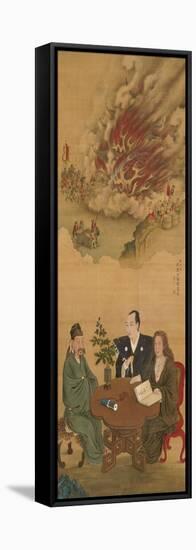 Hanging Scroll Depicting 'A Meeting of Japan, China and the West'-Shiba Kokan-Framed Stretched Canvas