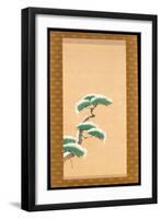 Hanging Scroll Depicting a Snow Clad Pine, from a Triptych of the Three Seasons, Japanese-Sakai Hoitsu-Framed Giclee Print