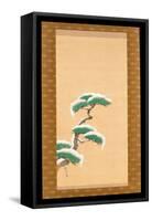 Hanging Scroll Depicting a Snow Clad Pine, from a Triptych of the Three Seasons, Japanese-Sakai Hoitsu-Framed Stretched Canvas