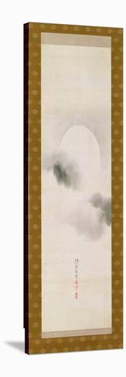 Hanging Scroll Depicting the Autumnal Moon, from a Triptych of the Three Seasons, Japanese-Sakai Hoitsu-Stretched Canvas