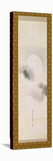 Hanging Scroll Depicting the Autumnal Moon, from a Triptych of the Three Seasons, Japanese-Sakai Hoitsu-Stretched Canvas