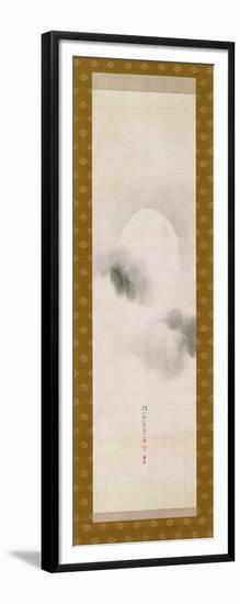 Hanging Scroll Depicting the Autumnal Moon, from a Triptych of the Three Seasons, Japanese-Sakai Hoitsu-Framed Giclee Print