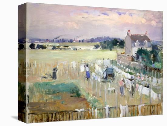 Hanging the Laundry Out to Dry-Berthe Morisot-Stretched Canvas