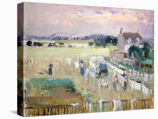 Hanging the Laundry Out to Dry-Berthe Morisot-Stretched Canvas