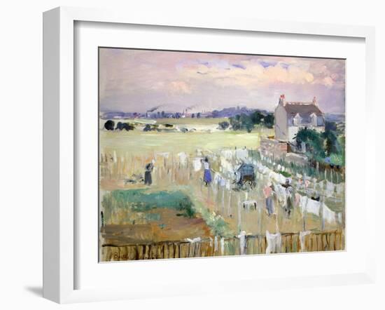 Hanging the Laundry Out to Dry-Berthe Morisot-Framed Giclee Print