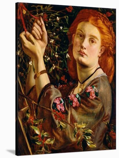 Hanging the Mistletoe, 1860-Dante Gabriel Rossetti-Stretched Canvas