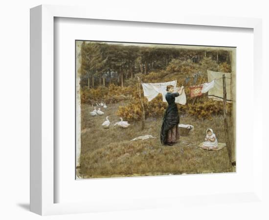 Hanging the Washing, a Beautiful Spring Morning-Helen Allingham-Framed Giclee Print