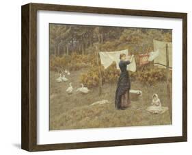 Hanging the Washing-Helen Allingham-Framed Premium Giclee Print