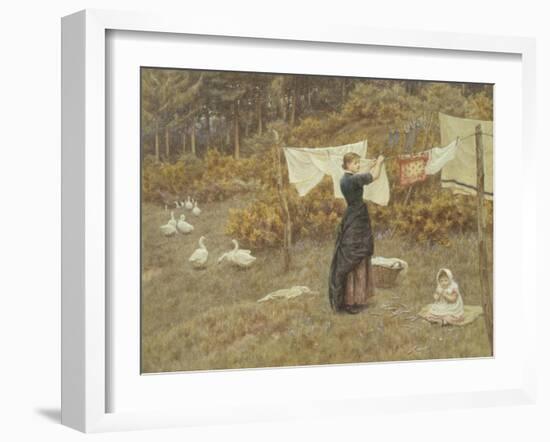 Hanging the Washing-Helen Allingham-Framed Premium Giclee Print