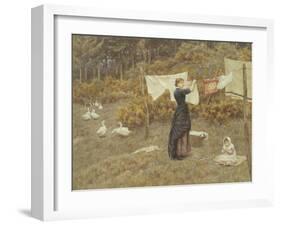 Hanging the Washing-Helen Allingham-Framed Premium Giclee Print