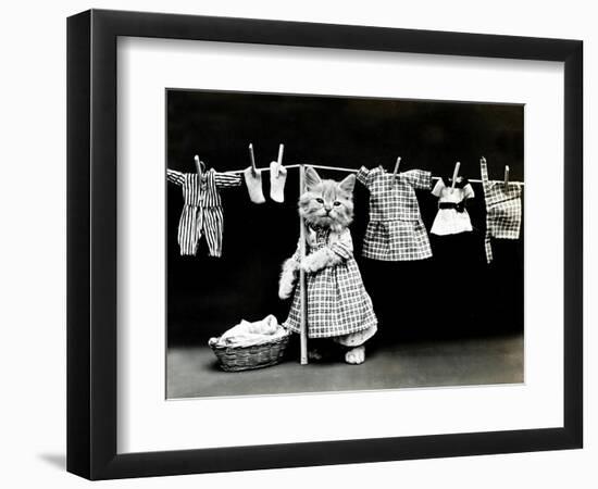 Hanging Up the Wash, 1914-Science Source-Framed Premium Giclee Print