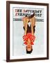 "Hanging Upside Down," Saturday Evening Post Cover, April 20, 1940-Douglas Crockwell-Framed Giclee Print